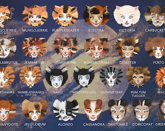 LIMITED TIME SALE Cats the musical Character Head Acrylic keychains