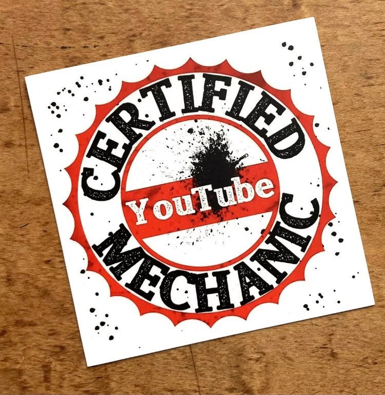 Certified YOUTUBE MECHANIC 4” Sticker Truck Decal Toolbox Bumber Car ...