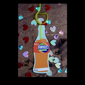FANTA-stic Valentine's Day Orange Soda Bottle Shaped Printable Valentines for School Classroom Valentine's Day Party