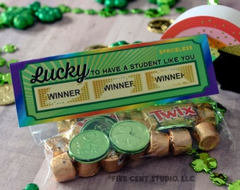 Lucky To Have A Student Like You - Printable Lucky Lottery Rainbow Bag Topper - DIY