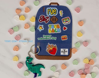 Backpack Printable Valentine in Navy Blue - I've Got Your Back