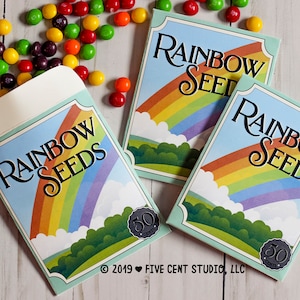 Rainbow Baby Shower Seed Packet Favor - DIY Printable