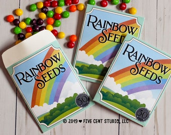 Rainbow Baby Shower Seed Packet Favor - DIY Printable