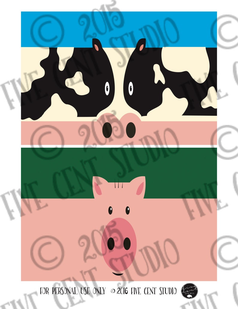 Farm Animal Juice Box Wrap Labels Sized 7 X 4.75 Etsy Canada
