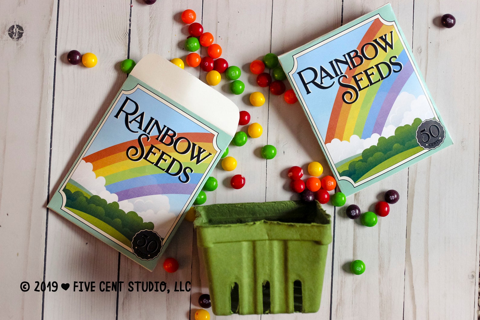 Printable Vintage Style Rainbow Seed Packets DIY Rainbow | Etsy