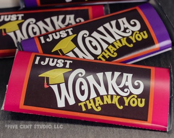 Teacher to Student Candy Bar Wrapper Gift "I Just Wonka Thank You" - End of the Year Gift - Nutritional Label Awesome Kid Unforgettable Year