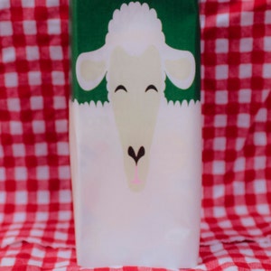 Etiquetas para embrulhar caixa de suco de ovelha tamanho 7" x 4,75" para pré-escola/crianças pequenas, fazenda, animal de fazenda, primeiro aniversário, festa ou festa