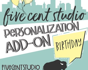 Personalization Add-On For Birthday Favors and Gift Tags