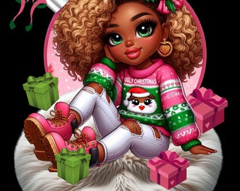 Have a Merry Pink & Green Christmas Ugly Sweater Bügelbild