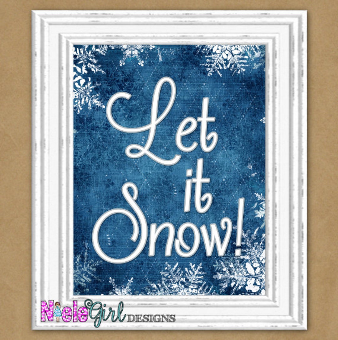 Christmas Print, Let It Snow, Printable Art, Winter Printable, Winter