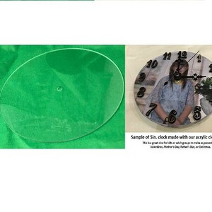 1/4&quot; thick Clear Acrylic Disc with 3/8&quot; hole in center for making a clock!