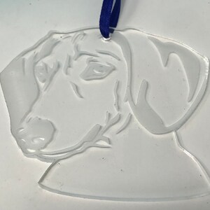 Acrylic Short Haired Dachshund (Doxie) Head #5 Ornament