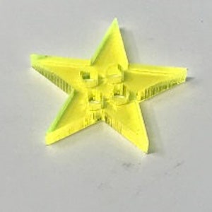 A (10 pack) 1" Paintable Yellow 2208 Acrylic Star Buttons with 4 Holes