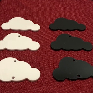 Choice of 16 Colors Acrylic Cloud #1 Blanks with or without Holes