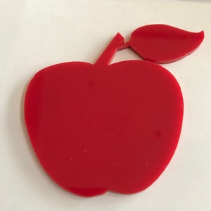 Apple Shaped Red Glitter Acrylic Blanks for Badge Reels 