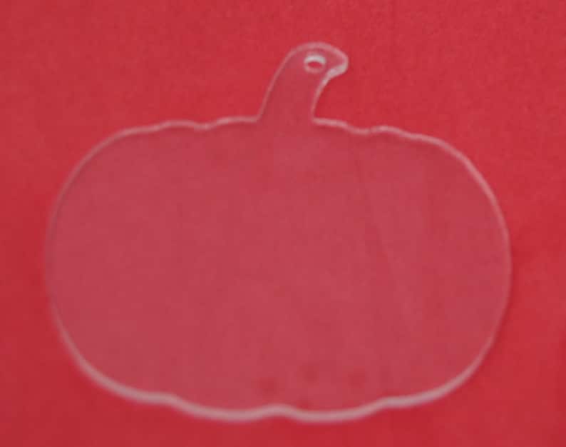 Clear Acrylic Pumpkin with Hole for Keychain or Ornament Ribbon