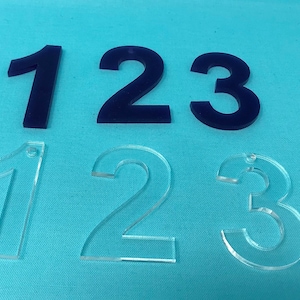 Choice of 16 Colors Acrylic Number Blanks with or without Holes