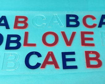 Choice of 16 Colors Acrylic Letter Blanks with or without Holes
