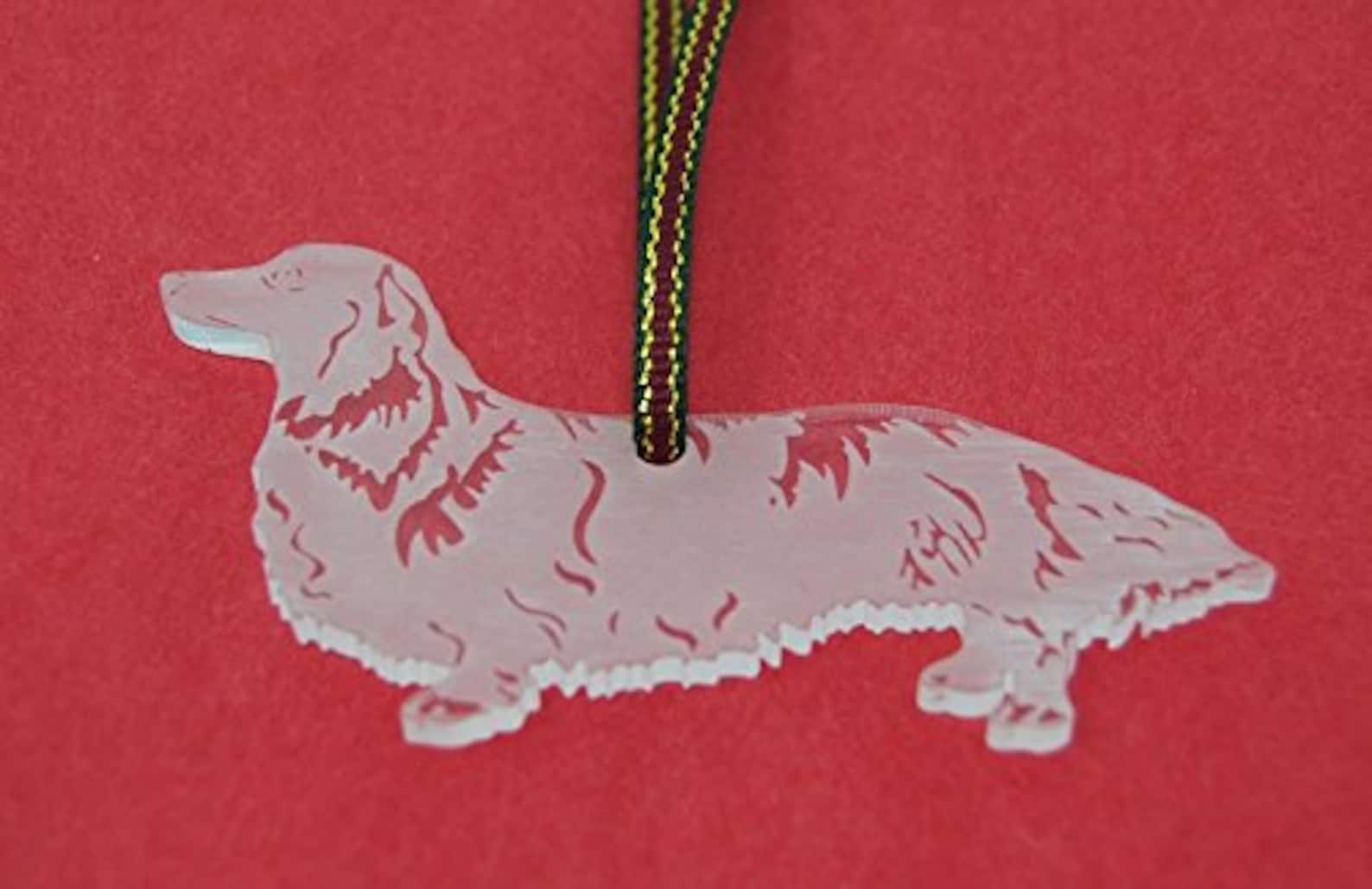 Acrylic Long Haired Dachshund Ornament by Anbcollectibles. Etsy UK