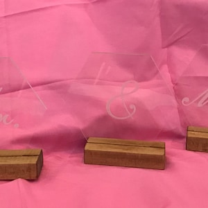 5 inch Mr. & Mrs. Engraved Acrylic Hexagon - Great for Wedding and Gatherings