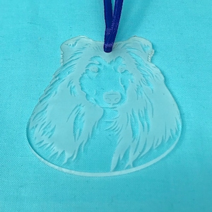3&quot; Acrylic  Shetland Sheep Dog Head (Sheltie) Ornament by ANBCollectibles