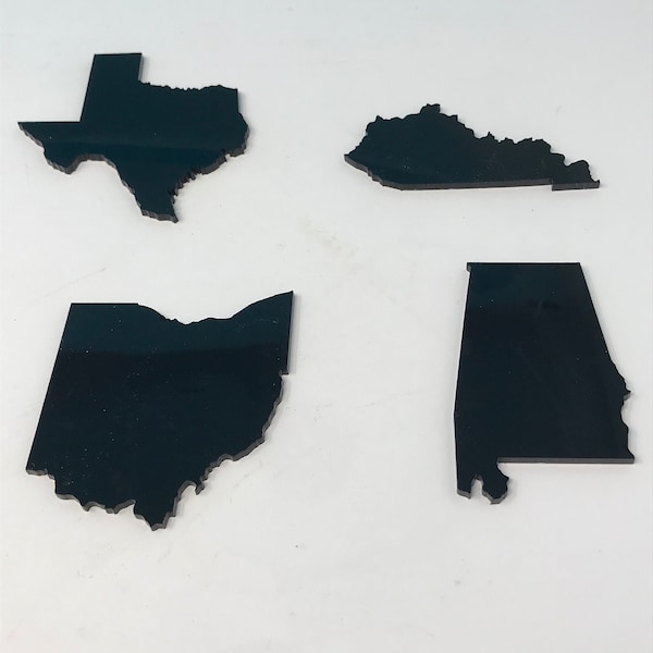 Choice of 16 Colors Acrylic US State Blanks with or without Holes