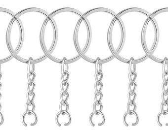 A package of 10 pieces  Ring & Chain Keychain