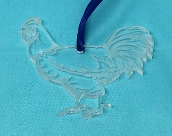 3" Acrylic Rooster Chicken Ornament