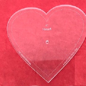 Choice of size (3" - 4 15/16") Acrylic Heart Template by finished size after 1/4" seam allowance by AnbCollectibles