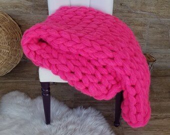 Winter SALE!! Chunky knit blanket,Lap Blanket, Chunky knit throw, Chunky knit Mohair Blanket, Home Decor , Chunky blanket, Christmas Gift