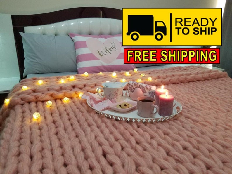 Home Decor Chunky knit blanket Free Ship Chunky knit throw Chunky knit Mohair Blanket,Christmas Gift CHRISTMAS DELiVERY READY to SHIP