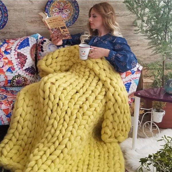 Chunky Knit Blanket Etsy Australia