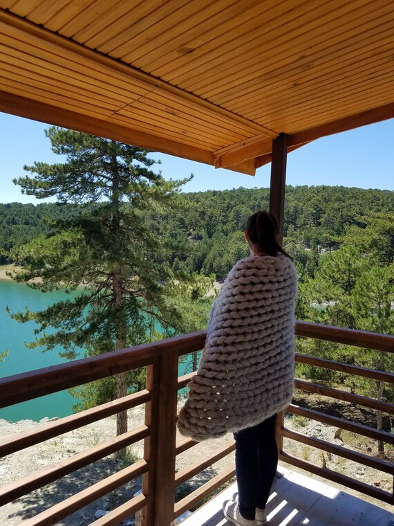 Chunky Knit Blanket 40x60 Inches Chunky Knit Throw Home Etsy