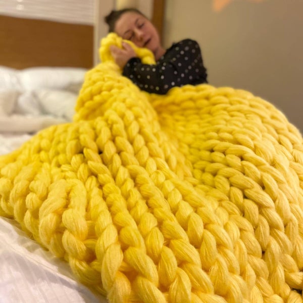 Chunky Knit Blanket Etsy Australia