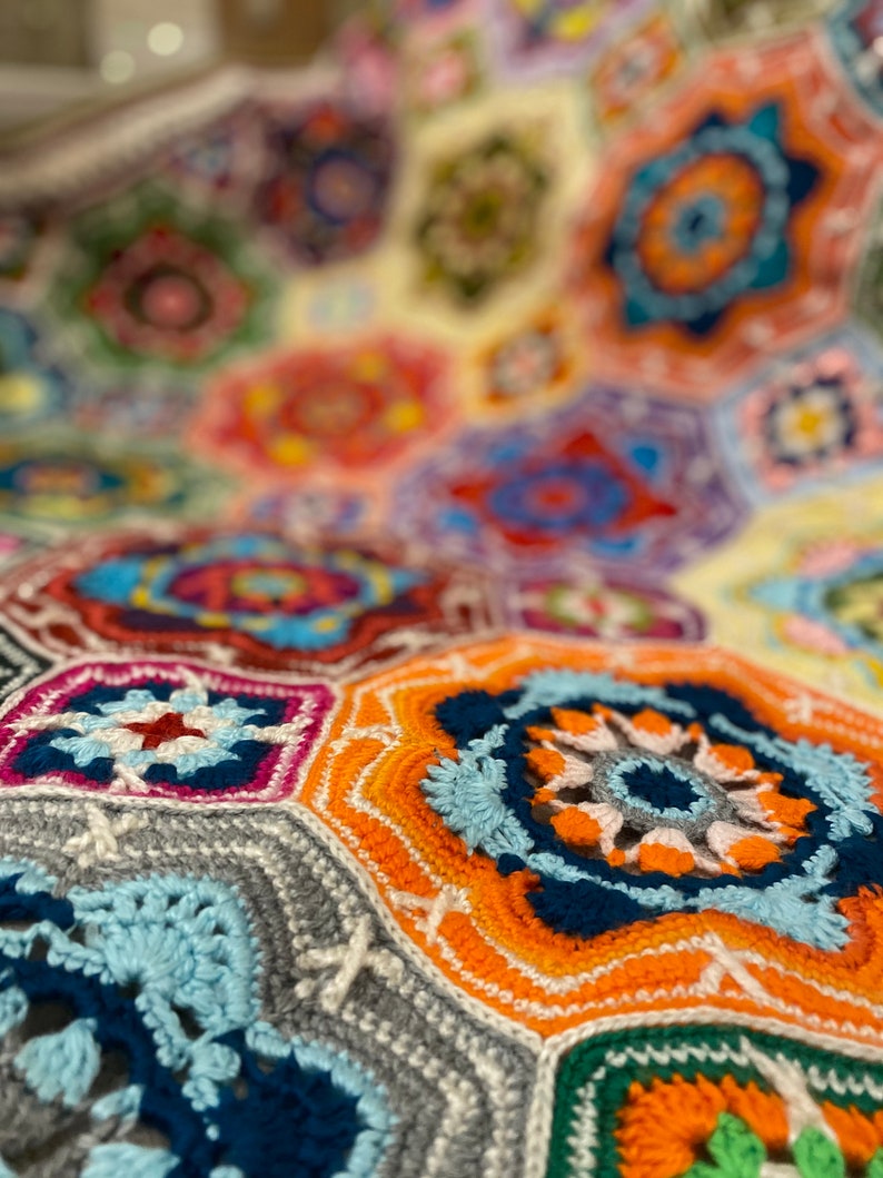 Patchwork Afghan Blanket Granny Square Blanket Crochet Etsy