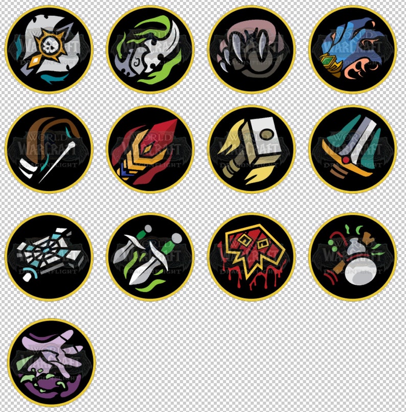 Updated. World of Warcraft Class Icons - Digital Download .PNG & .SVG ...
