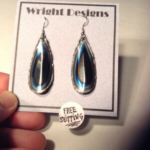 free ship..Long teardrop chrome plated earrings FREE SHIPPING FREE Shipping!