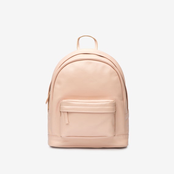light pink leather backpack