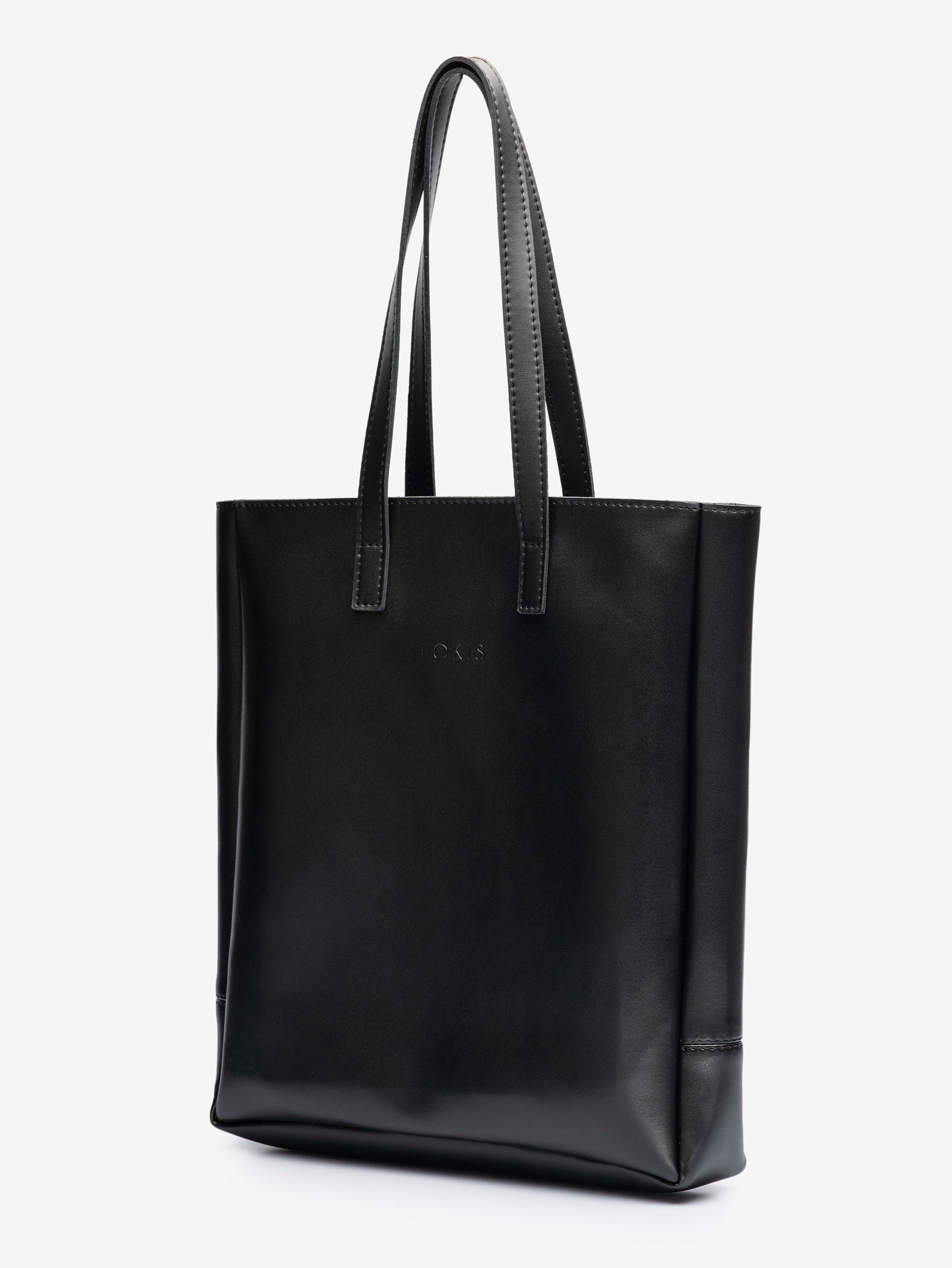 Black shopper bag / tote bag faux leather / gift / unisex / | Etsy
