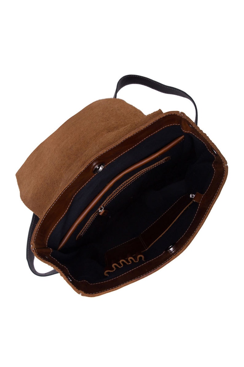 Lokis Backpack Brown Cognac handmade men woman gift Cognac leather rucksack