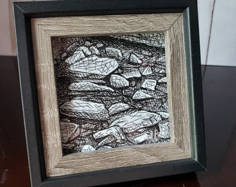 Small But Mighty | 4x4 | Original Ink Drawing Framed