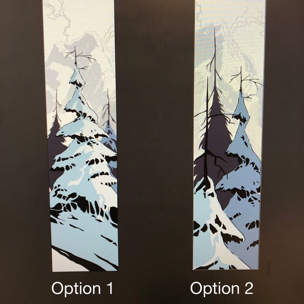 Winter Trees - Wood Art - Mountain Art - Ski snowboard lift - snowy mountains - snow art