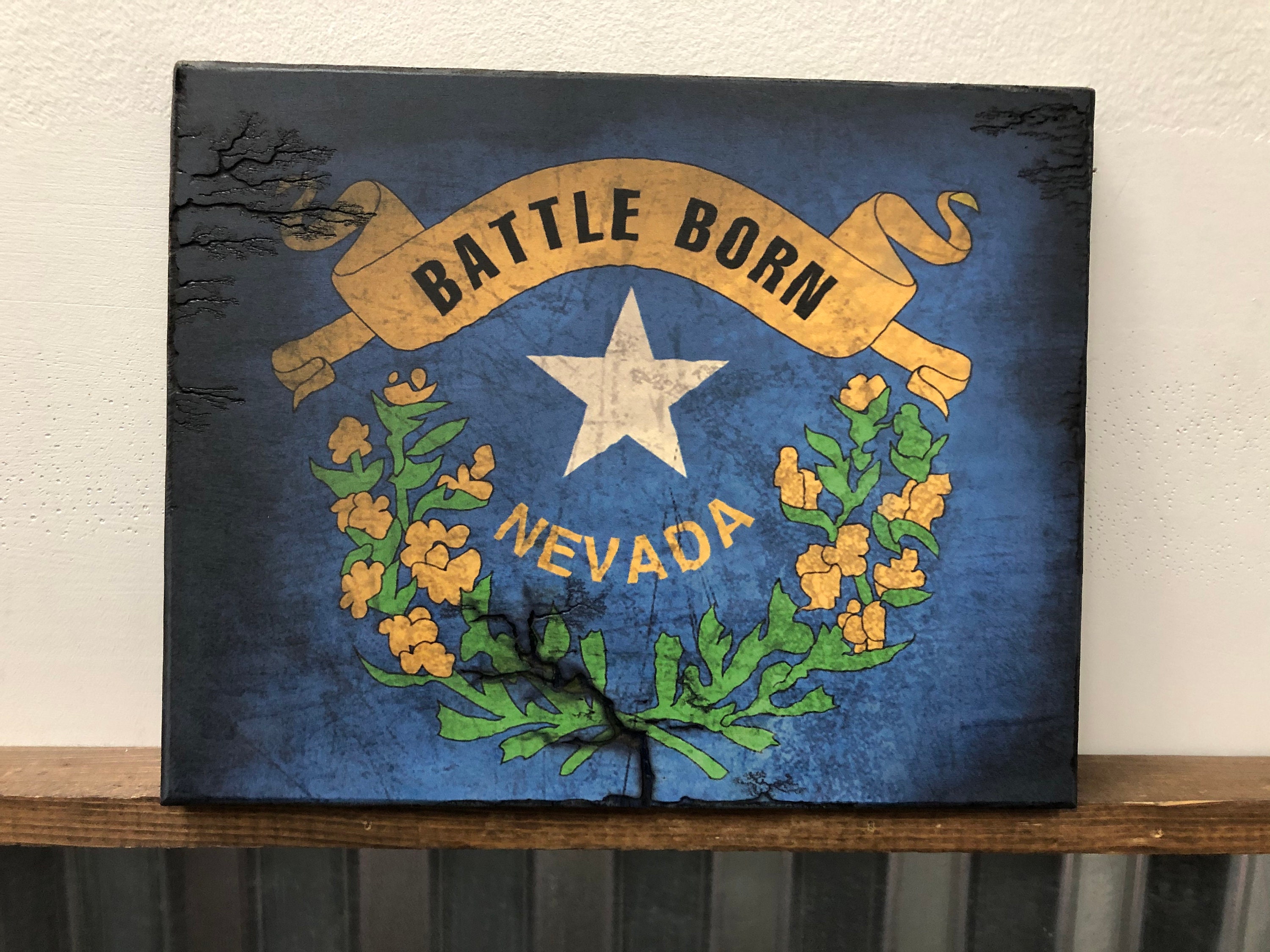 Nevada Battle Born Nevada Flag Wood Art Photo on Wood Etsy Singapore