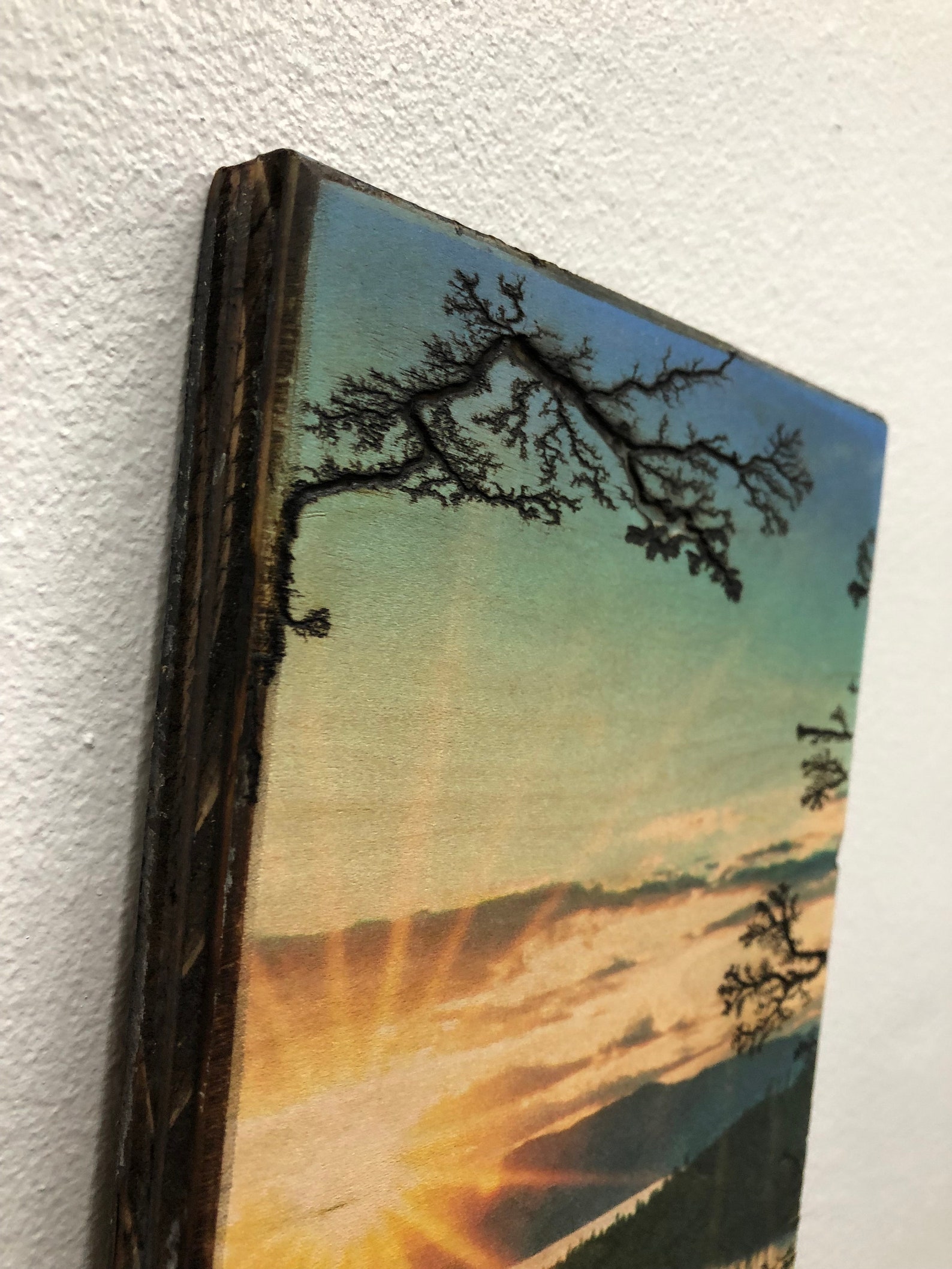 Wood Art Wood Wall Art Burned Wood Wood Art Print Etsy