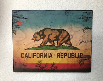 綿100％、天然キャンバス、カリフォルニア州ベアフラッグ