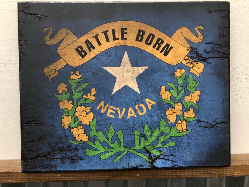 Nevada Battle Born Nevada Flag Wood Art Photo on Wood Etsy Singapore
