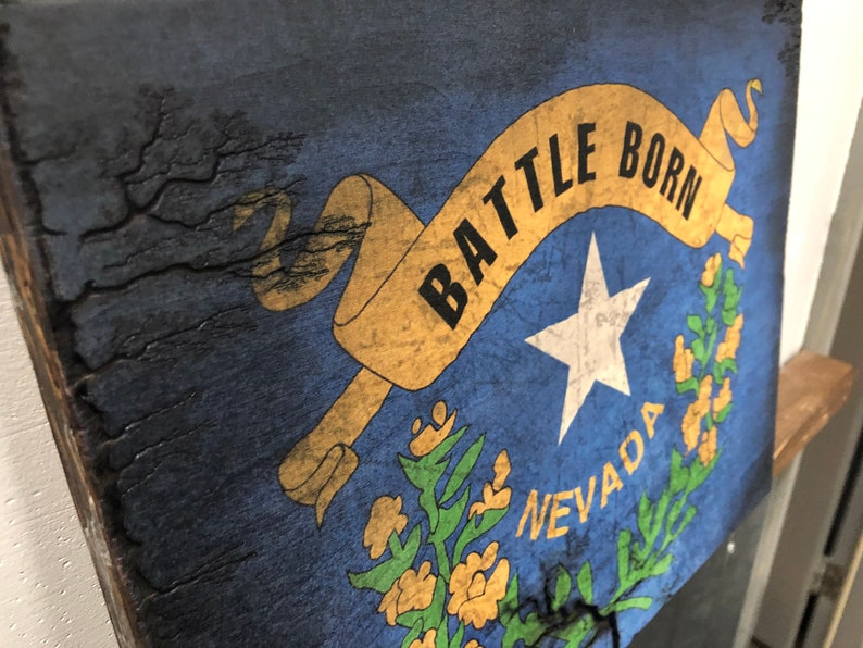 Nevada Battle Born Nevada Flag Wood Art Photo on Wood Etsy Singapore