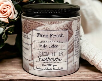 Cocoa Butter Cashmere Lotion | Light Body Lotion | Valentines Gift for Her | Coconut Vanilla Musk Lotion