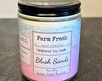 Blush Sands Candle, Pink Sand Candle, Tropical Summer Candle, Citrus Tropical Musk Candle