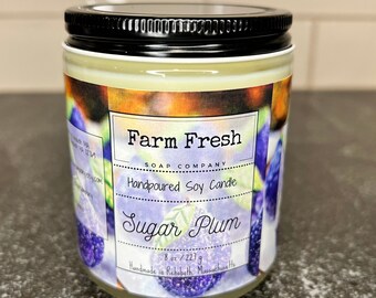 Sugar Plum Candle, Christmas Candle, Frosted Sugar Plum Candle